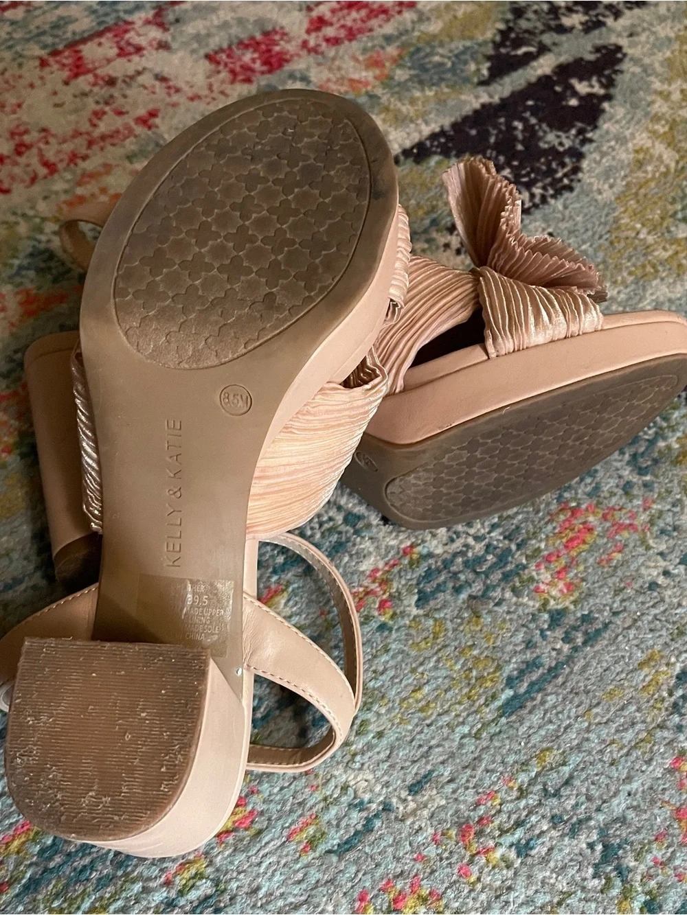 Kelly & Katie Blush Bow Block Heel